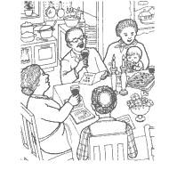Family Enjoying Seder
