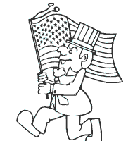 Thumbnail image for Patriotic Man Carrying American Flag
