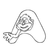 Thumbnail image for Monkey Alphabet, Letter A