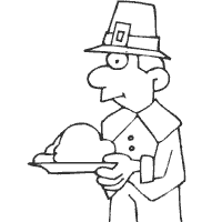 Thumbnail image for Thanksgiving, Pilgrim Serving Roast Turkey