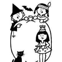 Thumbnail image for Trick or Treaters With Large Pumpkin