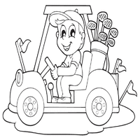 Boy Riding a Golf Cart