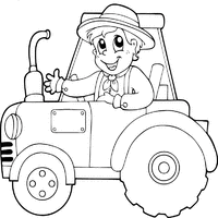 Farmer Riding Tractor