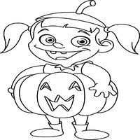 Girl in a Pumpkin Costume