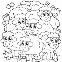 Six Happy Sheep