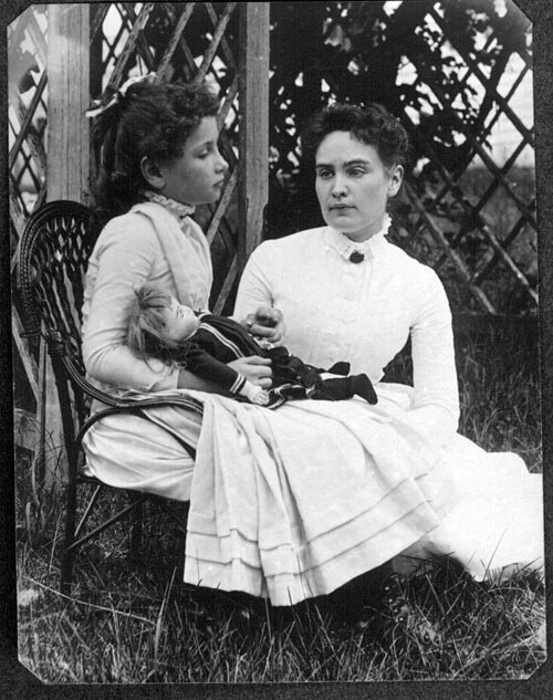 Helen Keller with Ann Sullivan,  1888