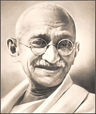 Mohandas Gandhi, a pioneer of non-violent resistance.
