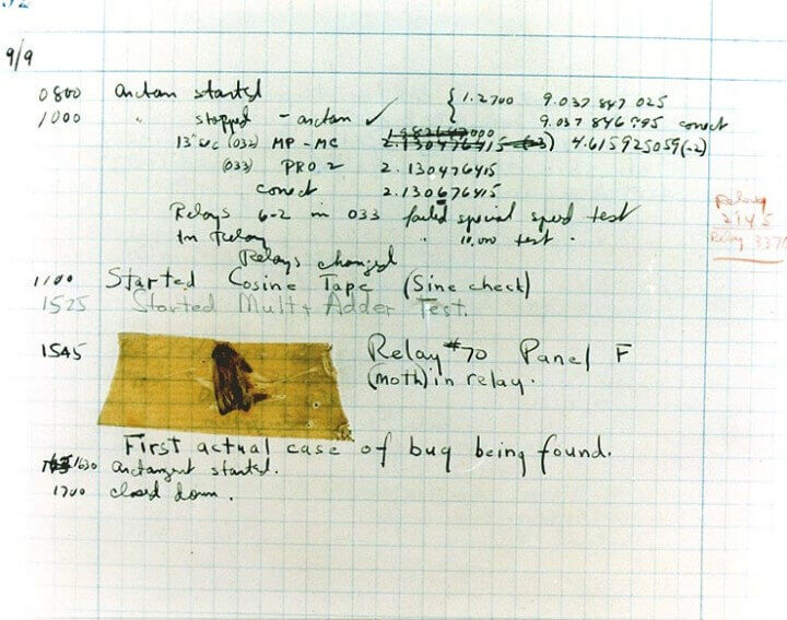 First computer bug was a moth!