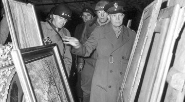 Eisenhower Bradley And Patton Inspect Looted Art E.