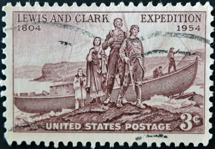 US Stamp commemorating Lewis and Clark expedition