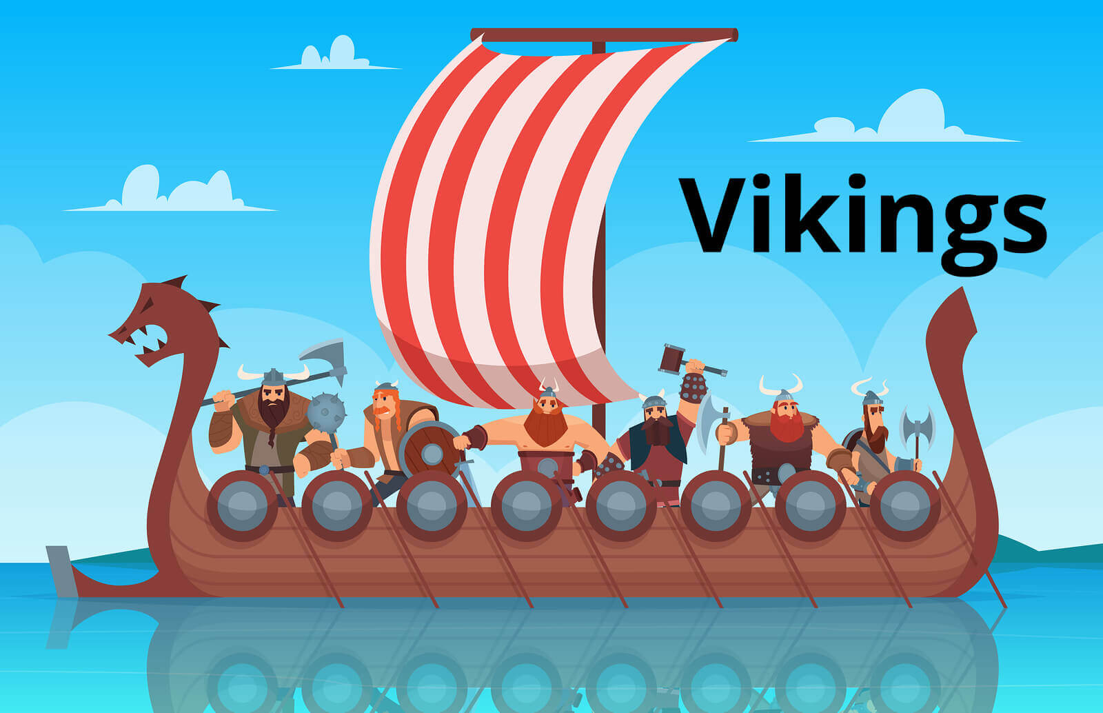 Корабль викингов мультяшный