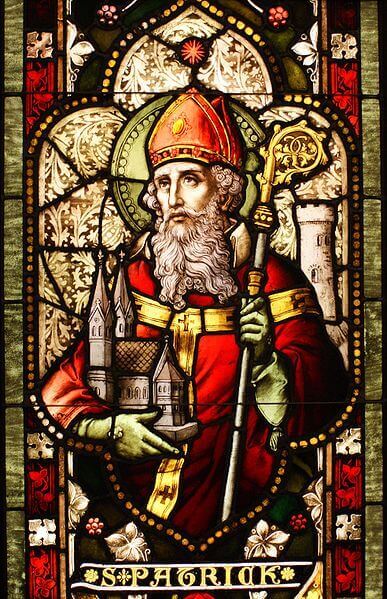 Saint Patrick stained glass window Cathedral of Christ the Light, Oakland, CA.   By Sicarr (Flickr) [CC BY 2.0 ]
