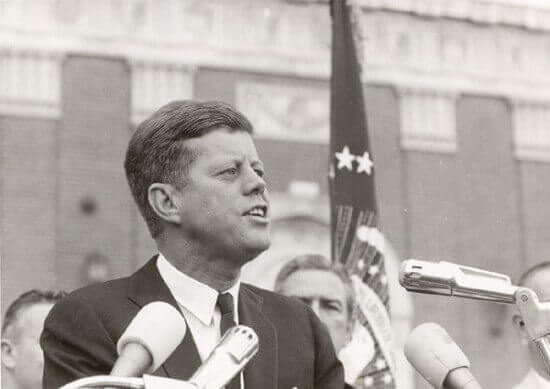 John F. Kennedy, 35th President of the United States from January 1961 until he was assassinated in November 1963. 