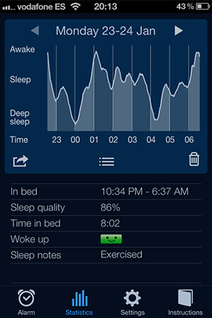 Screenshot of Sleep Cycle